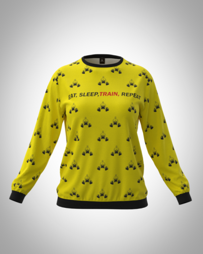 Свитшот  женский "Eat sleep train" классический 3D, с круглым воротом