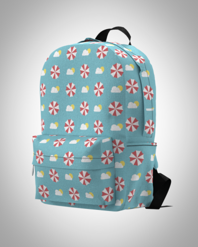 Рюкзак 30*40см "Зонтики в облаках" с укрепленной спинкой и регулируемыми лямками