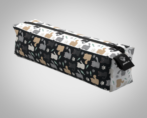 Пенал 20*5*5см "Коты черное белое 3" школьный, удобный, на молнии 