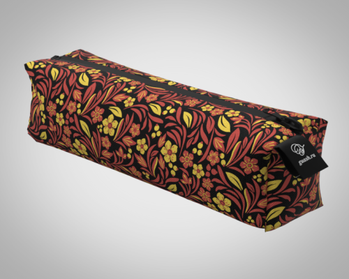 Пенал 20*5*5см "Хохлома цветы" школьный, удобный, на молнии 