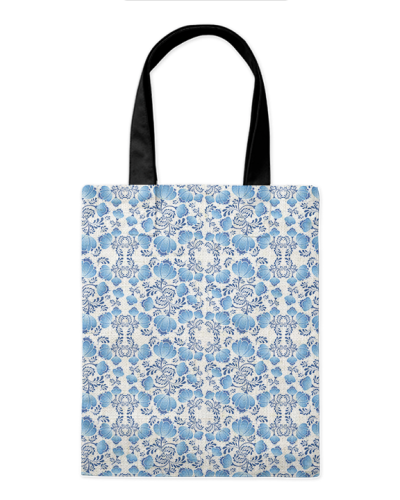 Шоппер "Гжель цветы калейдоскоп" 35*40см сумка повседневная, простая, но удобная 