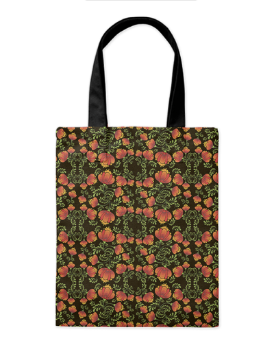 Шоппер "Хохлома цветы калейдоскоп" 35*40см сумка повседневная, простая, но удобная 