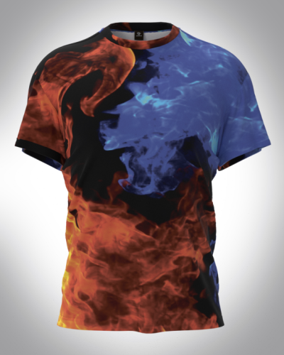 Футболка мужская "Огонь и лед" классическая 3D