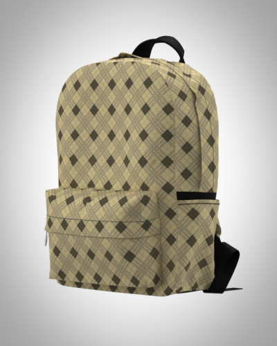 Рюкзак 30*40см "Клетка беж" с укрепленной спинкой и регулируемыми лямками