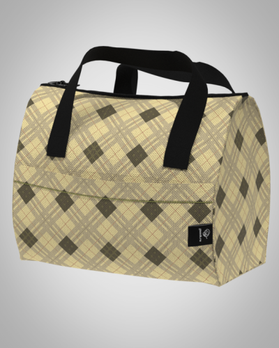 Сумка-косметичка "Клетка беж" 24*18*12см  с ручками, большая косметичка, маленькая дамская