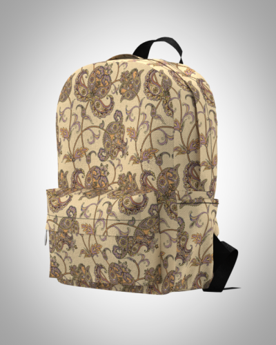 Рюкзак 30*40см "Индийские огурцы беж" с укрепленной спинкой и регулируемыми лямками