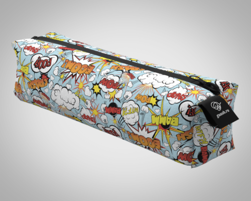 Пенал 20*5*5см "Бум / Poof" школьный, удобный, на молнии 