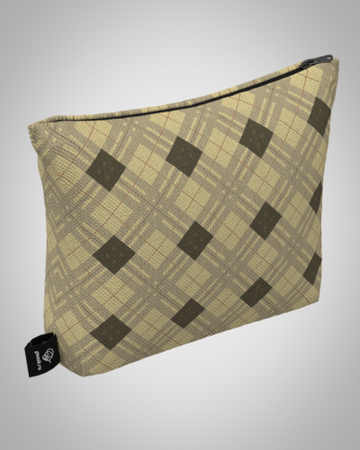 Косметичка "Клетка беж" 18*15*4см женская, удобная