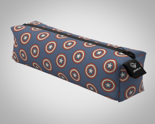 Пенал 20*5*5см "Значок капитан Америка" школьный, удобный, на молнии 