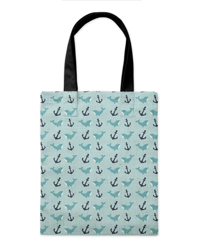 Шоппер "Якорь и кит" 35*40см сумка повседневная, простая, но удобная 
