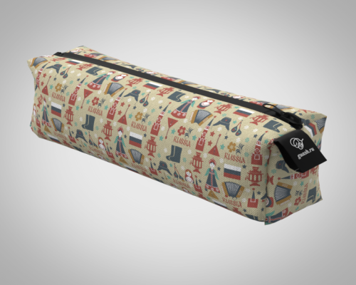 Пенал 20*5*5см "Россия матрешка самовар 1" школьный, удобный, на молнии 