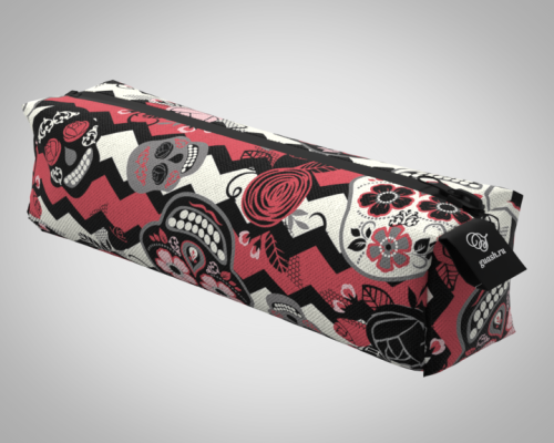 Пенал 20*5*5см "Веселые черепа 1" школьный, удобный, на молнии 