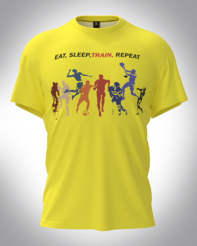 Футболка мужская "Eat sleep train крупно" классическая 3D