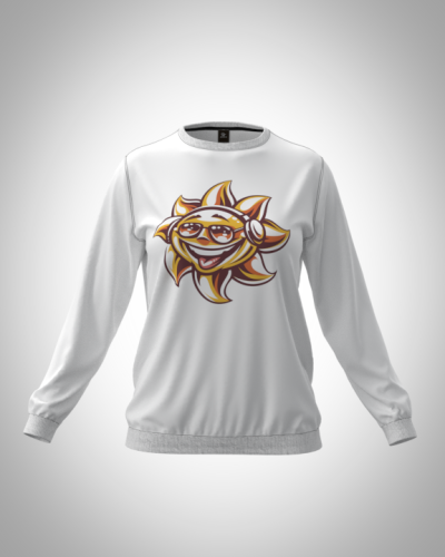 Свитшот  женский "Солнце лето" классический 3D, с круглым воротом