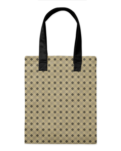 Шоппер "Клетка беж" 35*40см сумка повседневная, простая, но удобная 