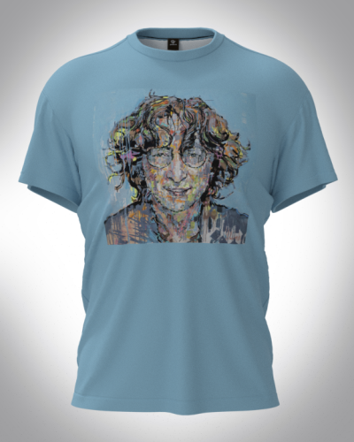 Футболка мужская "Ленон на голубом" классическая 3D