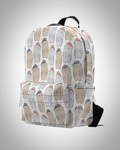 Рюкзак 30*40см "мишки в колпачке 2" с укрепленной спинкой и регулируемыми лямками