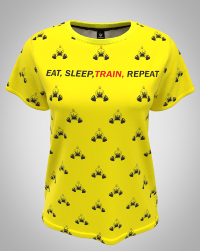 Футболка женская "eat sleep train" классическая 3D