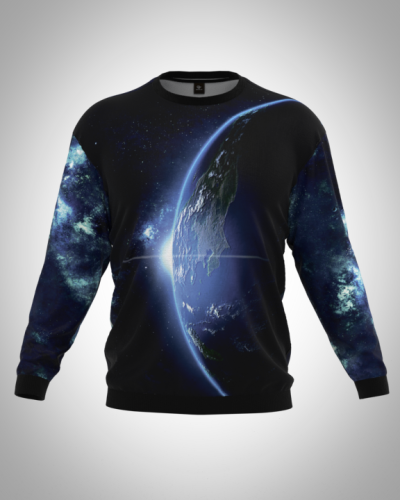 Свитшот  мужской "Космос" классический 3D, с круглым воротом