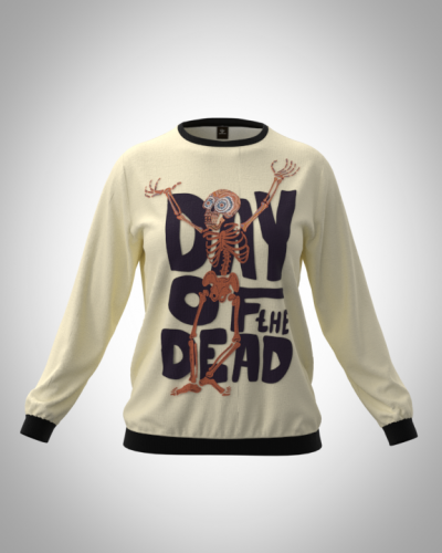 Свитшот  женский "Day of the Dead" классический 3D, с круглым воротом