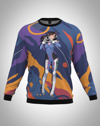 Свитшот  мужской "D.Va Дива Ханна Сон" классический 3D, с круглым воротом