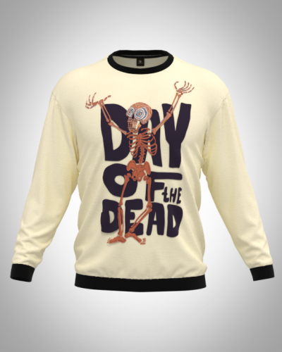 Свитшот  мужской "Day of the Dead" классический 3D, с круглым воротом