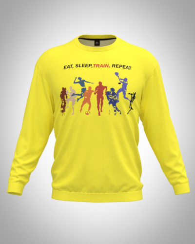 Свитшот  мужской "Eat sleep train крупно" классический 3D, с круглым воротом