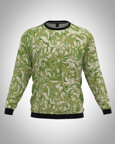 Свитшот  мужской "Хаки 8" классический 3D, с круглым воротом