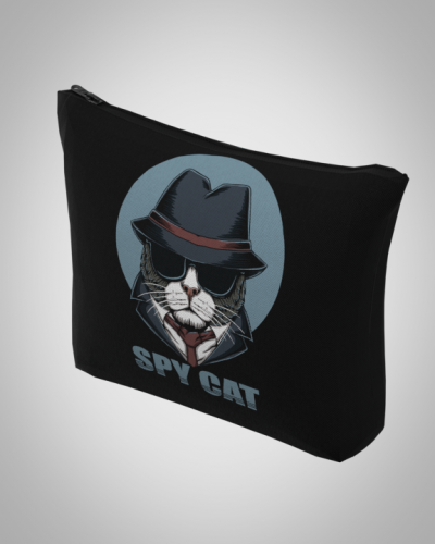 Косметичка "Гангстер кот/Spy cat" 18*15*4см женская, удобная