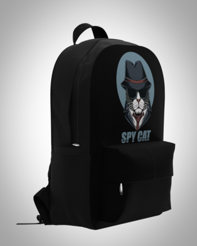 Рюкзак 30*40см  "Гангстер кот/Spy cat" с укрепленной спинкой и регулируемыми лямками