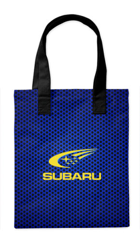 Шоппер Subaru соты на синем 35*40см сумка повседневная  - простая, но удобная