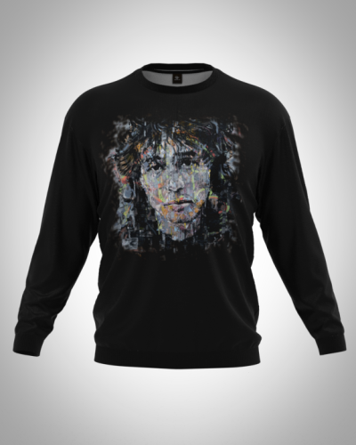 Свитшот  мужской "Виктор Цой" классический 3D, с круглым воротом