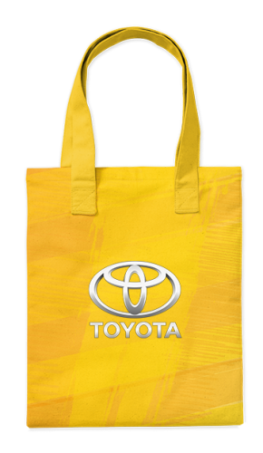 Шоппер Toyota на жёлтом 35*40см сумка повседневная  - простая, но удобная