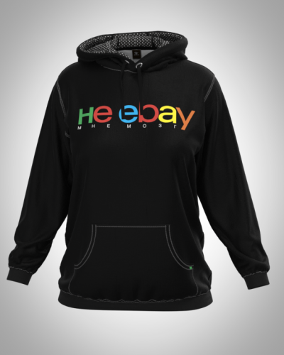 Толстовка женская  "Не ebay" классическая 3D, с капюшоном, большим карманом кенгуру