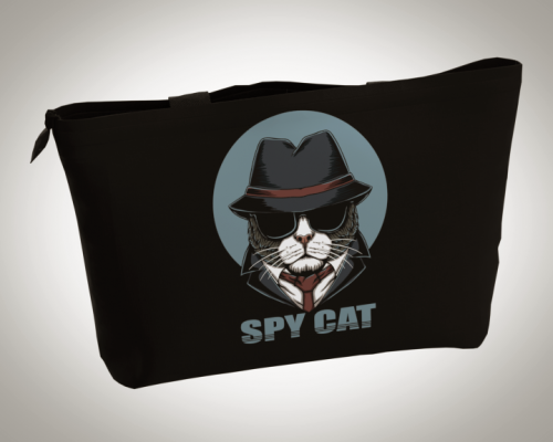 Сумка пляжная "Гангстер кот/Spy cat" повседневная, унисекс