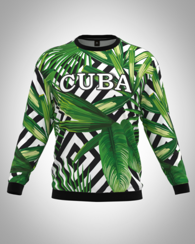 Свитшот  мужской "Куба лето" классический 3D, с круглым воротом