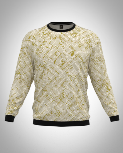 Свитшот  мужской "Хаки песок 1" классический 3D, с круглым воротом