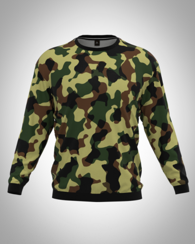 Свитшот  мужской "Хаки 4" классический 3D, с круглым воротом